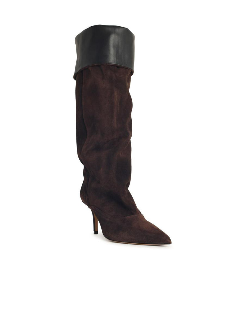 Paris Texas 'Ines Reverse 75' Chocolate Suede Boots