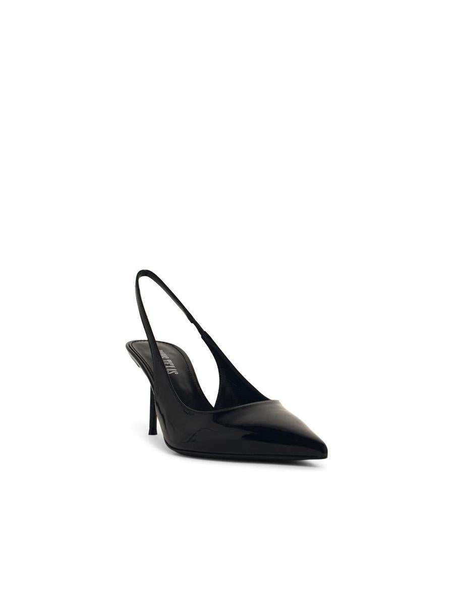 Paris Texas 'Lisia' Black Leather Slingbacks