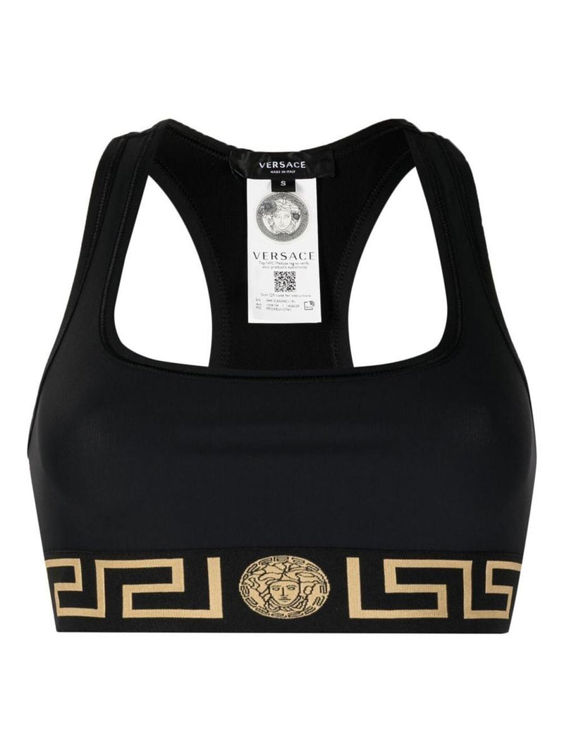 Versace Greek Border Racerback Bra Clothing