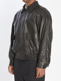 Balloon Bomber Jacket In Lambskin Leather