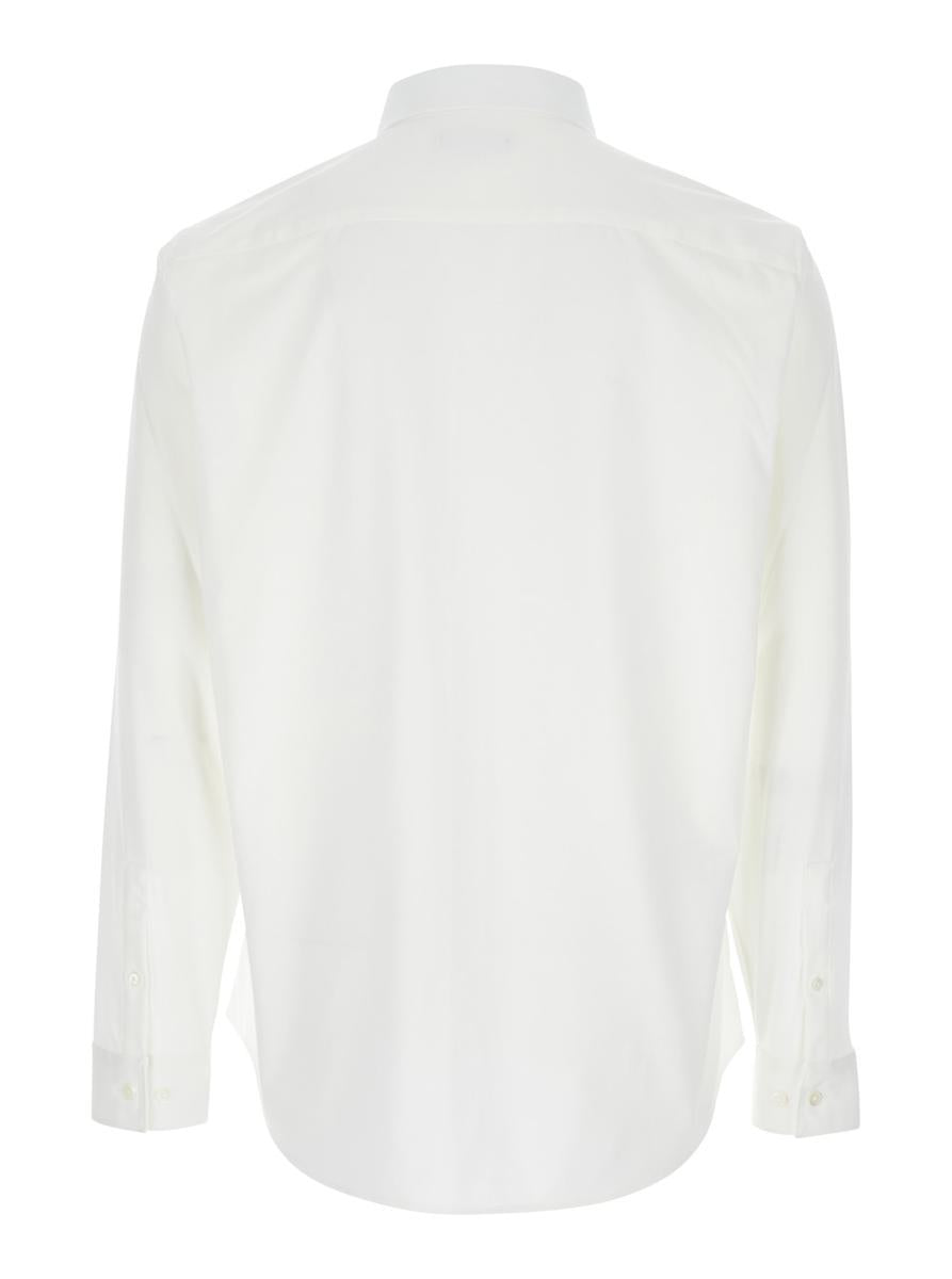 'Sylvain' White Shirt With Pointed Collar In Cotton Blend Man