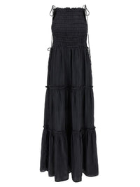 Ganni 'Black Smock Tie' Dress