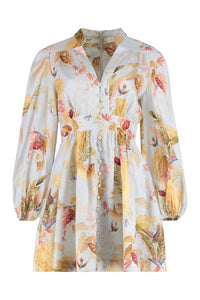 Zimmermann Ascension Plunge Printed Linen Dress
