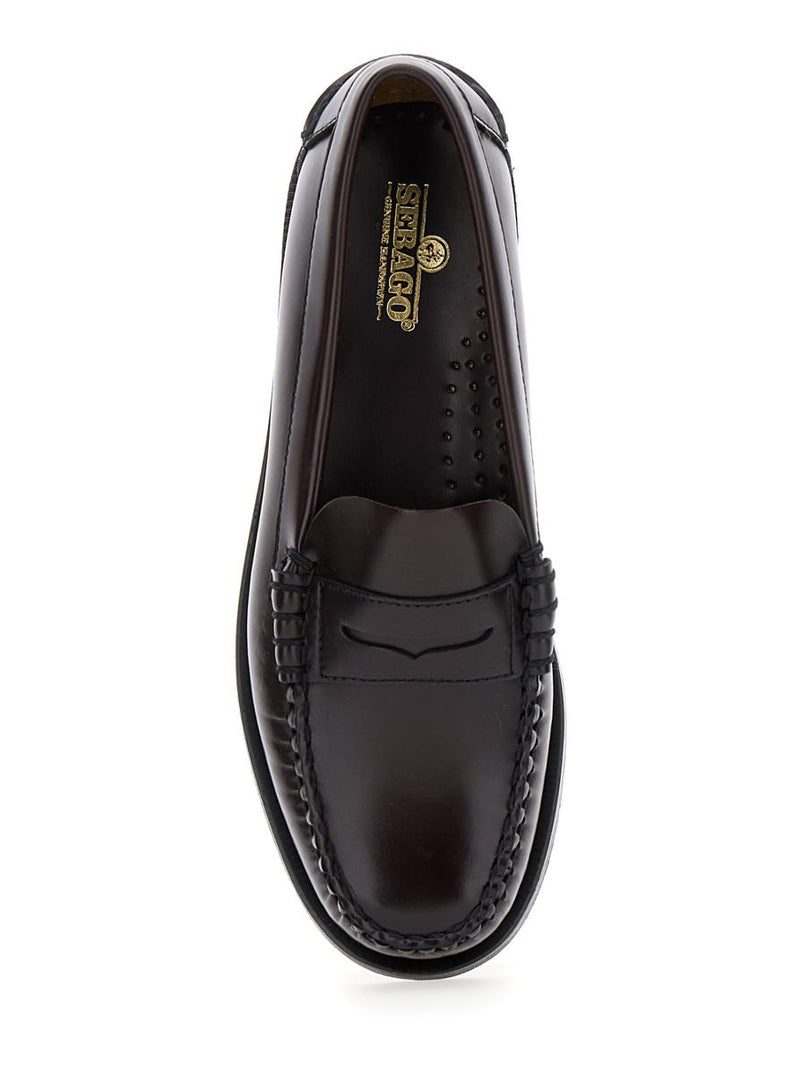 'Dan' Bordeaux Pull-On Loafers In Leather Woman