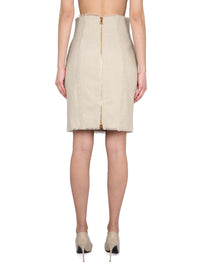 Balmain Linen Midi Skirt
