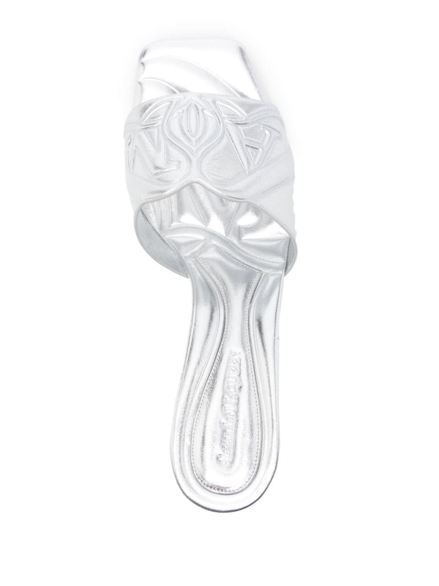 Alexander McQueen Metallic Leather Heel Sandals