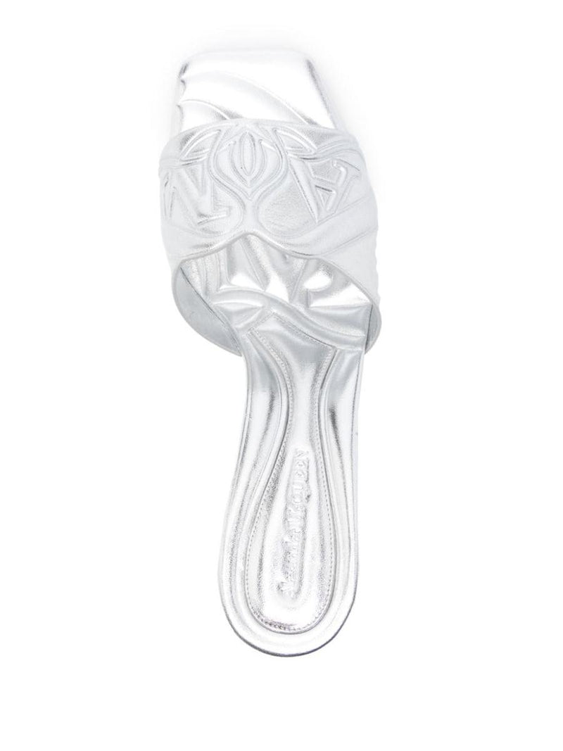 Alexander McQueen Metallic Leather Heel Sandals