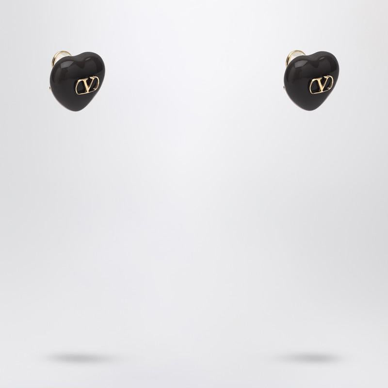 Valentino Garavani Royal Black Heart Earrings