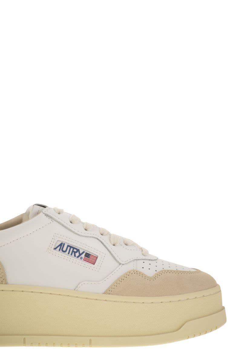 Autry Medalist Platform - Leather And Suede Trainers