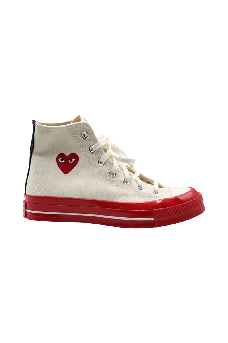 Comme Des Garçons Play Red Sole Chuck 70 In White Shoes