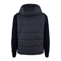 Barba Blue Jacket With Removable Knit Sleeves