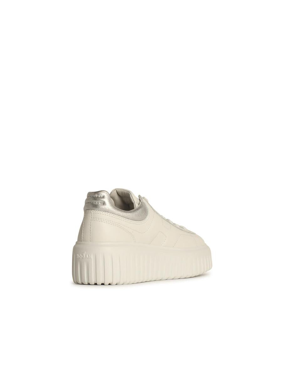 Hogan 'H-Stripes' White Leather Sneakers