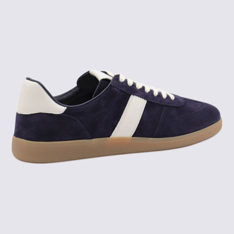 Tom Ford Navy Leather Sneakers