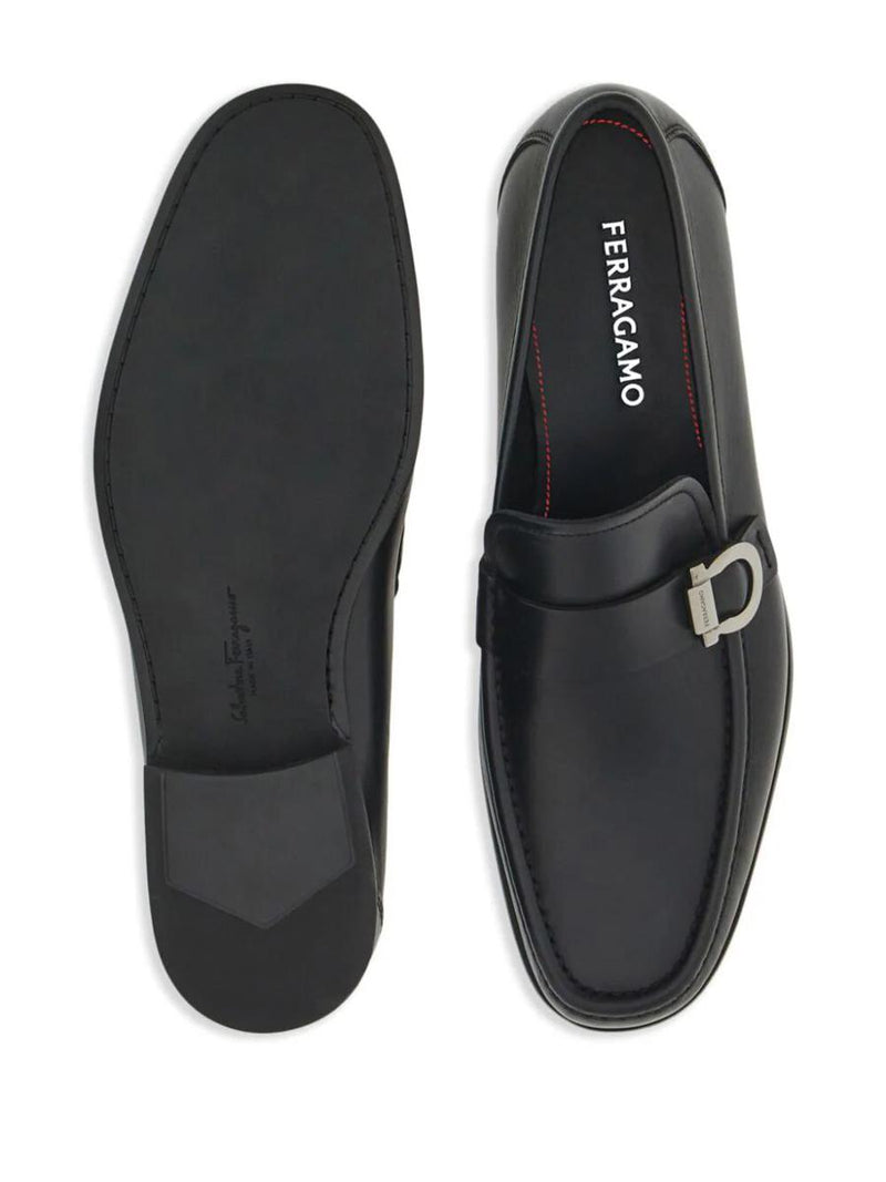 Salvatore Ferragamo Gancini Ornament Caspian Leather Loafers Shoes