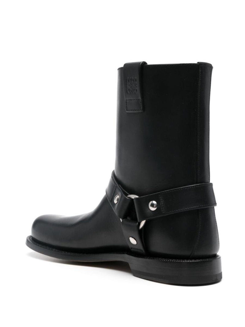 Loewe Campo Leather Biker Boots
