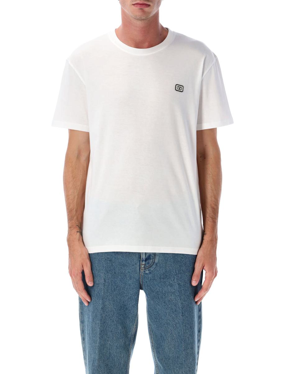 Valentino Garavani Cotton T-Shirt With Vlogo Patch