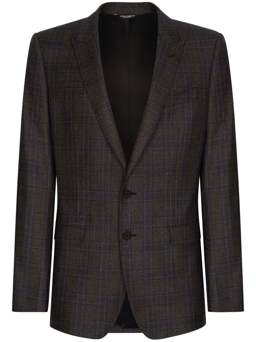 Dolce & Gabbana Prince Of Wales Patterned Wool Blazer Clothing