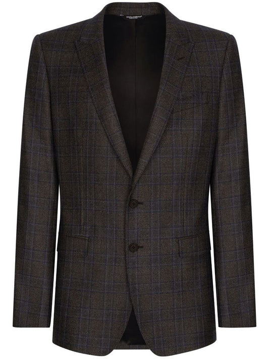 Dolce & Gabbana Prince Of Wales Patterned Wool Blazer Clothing