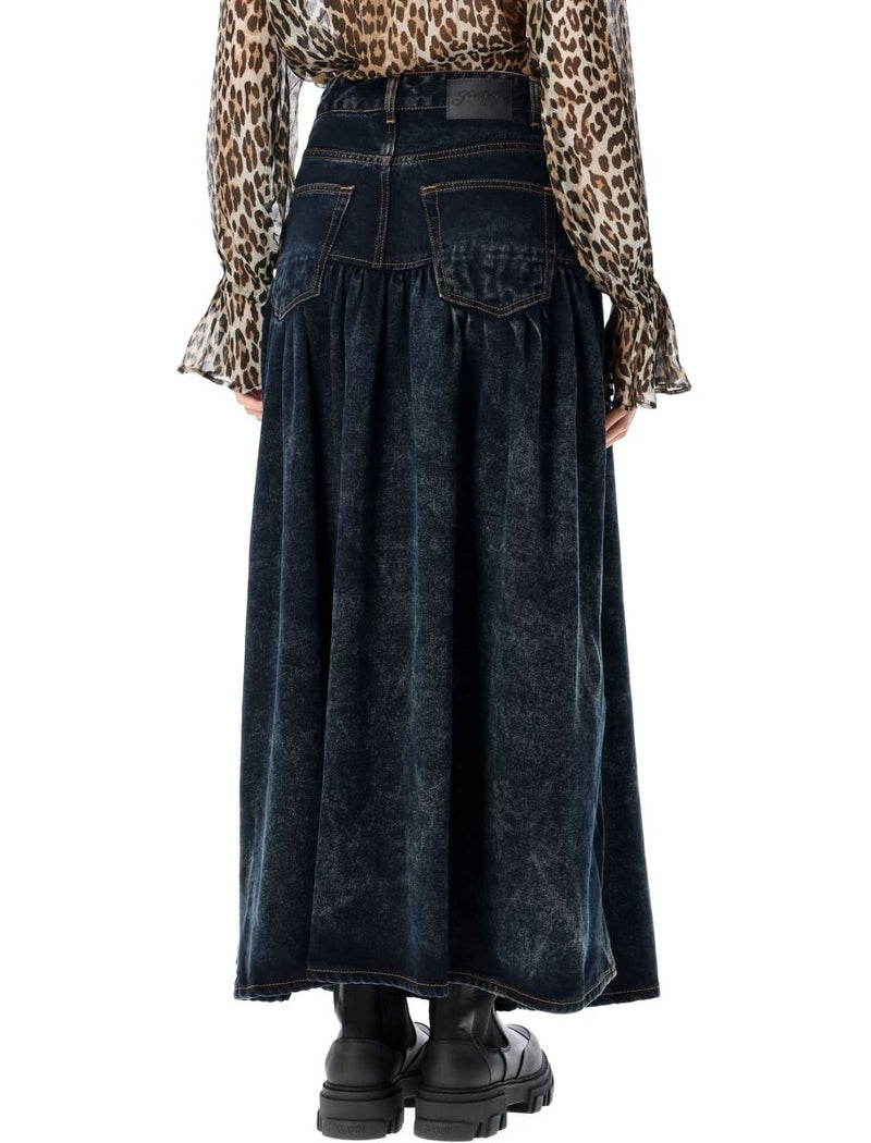 Ganni Washed Denim Skirt