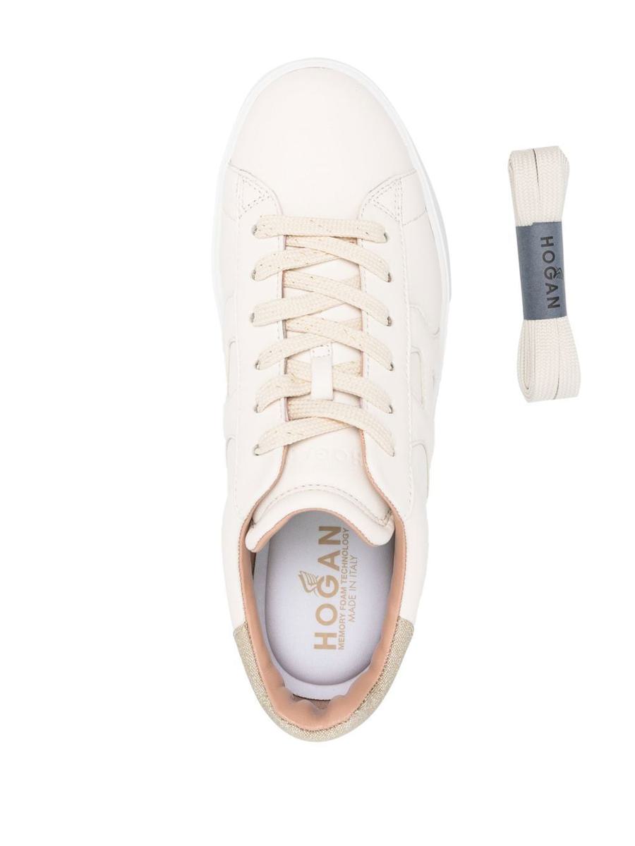 Hogan 'Rebel' Calf Leather Sneakers In Ivory