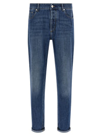 Brunello Cucinelli Logo Embroidery Jeans