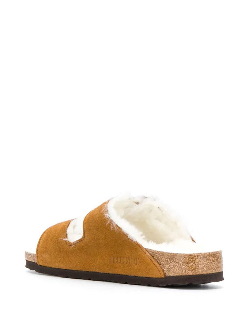Birkenstock Arizona Shearling And Suede Sandals Shoes