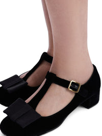 Prada 35Mm Bow Velvet Pumps