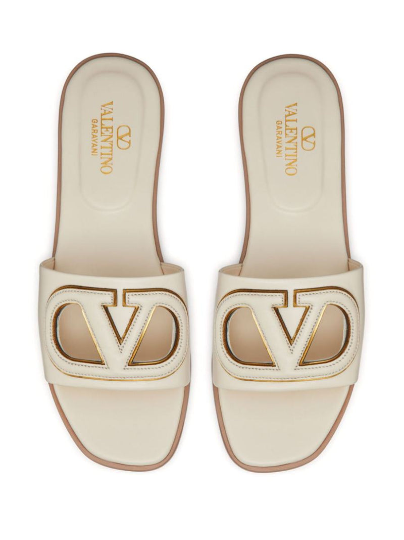 Valentino Garavani Vlogo Cut-Out Leather Sandals