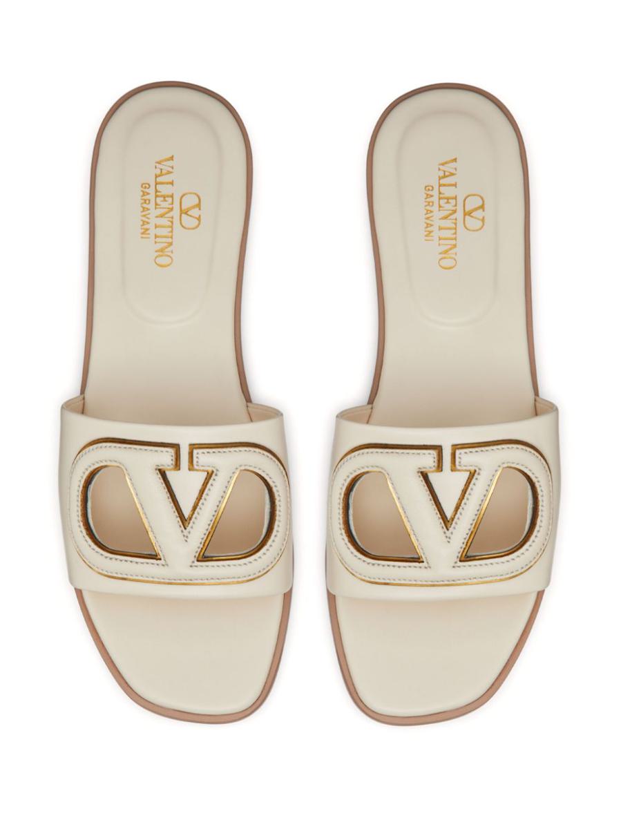Valentino Garavani Vlogo Cut-Out Leather Sandals