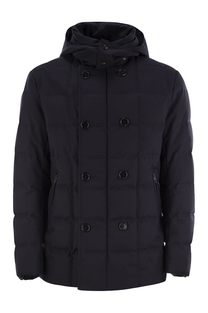 Fay Double-Breasted Down Jacket With Hood
