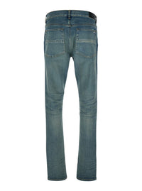 Blue 'Ma Quand' Jeans With Ripped Details On The Front And Logo Patch On The Rear In Denim Man
