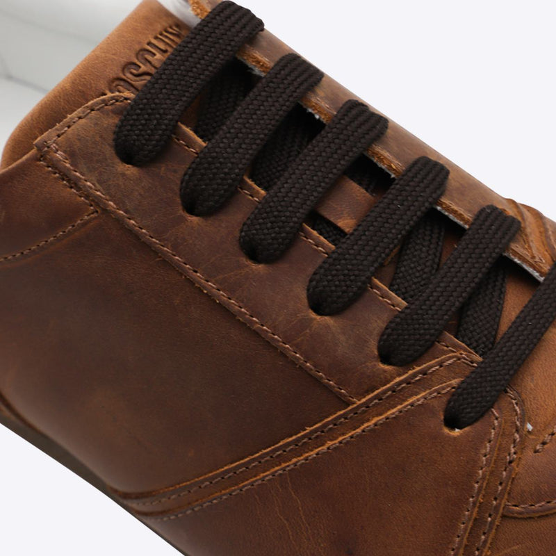 Moschino Brown Leather Sneakers