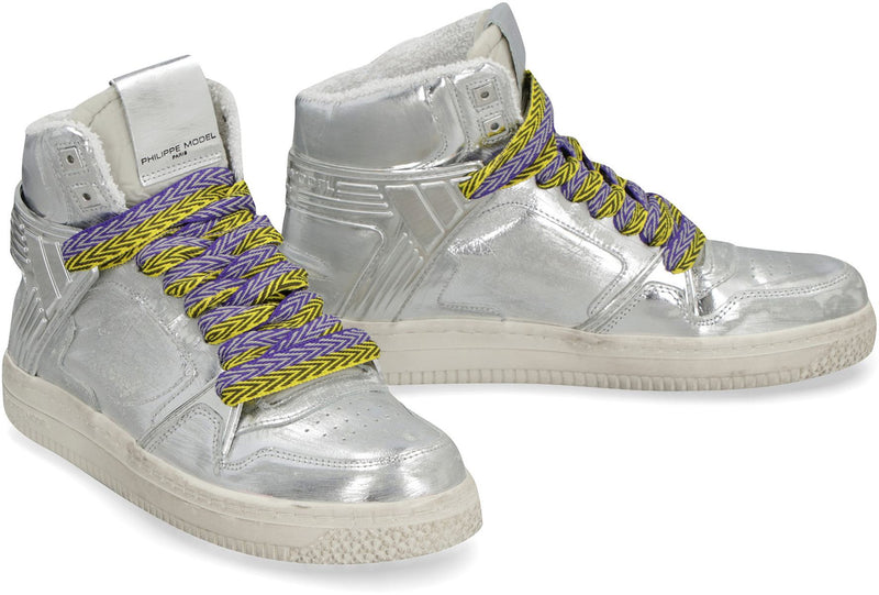 Philippe Model La Grande Woman Leather High-Top Sneakers