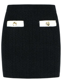 Self-Portrait Black Alpaca Blend Skirt