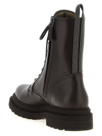 Brunello Cucinelli 'Shiny Loop Detail' Combat Boots