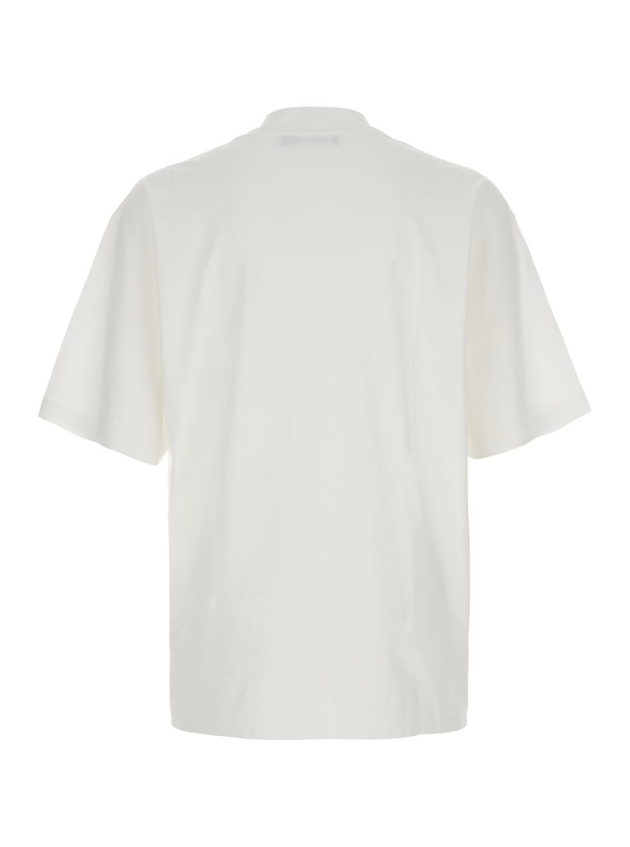 White Oversize T-Shirt With Maxi Logo On The Front In Cotton Man