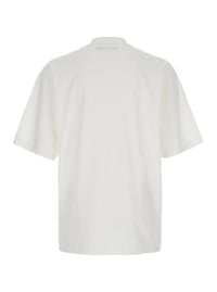 White Oversize T-Shirt With Maxi Logo On The Front In Cotton Man