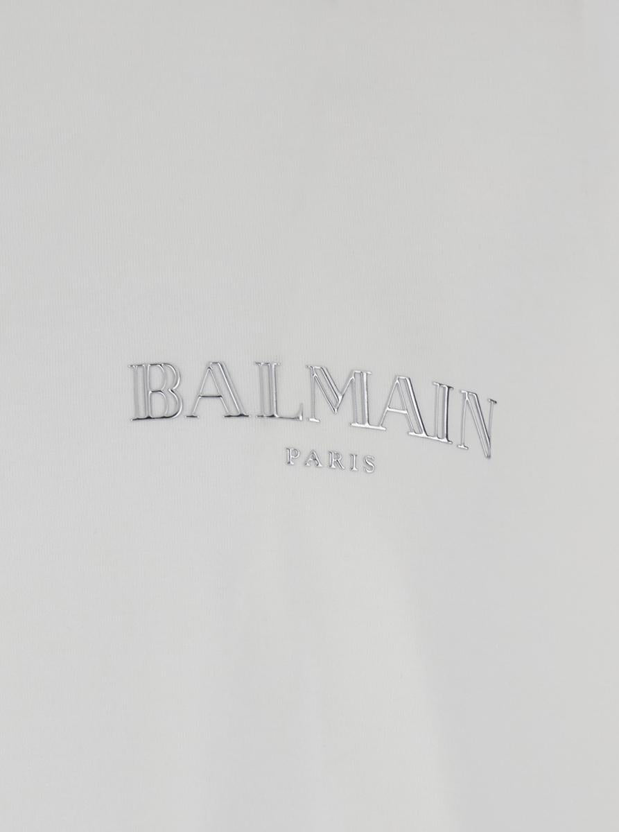 White Crewneck T-Shirt With Logo Lettering On The Front In Cotton Man