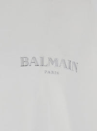 White Crewneck T-Shirt With Logo Lettering On The Front In Cotton Man
