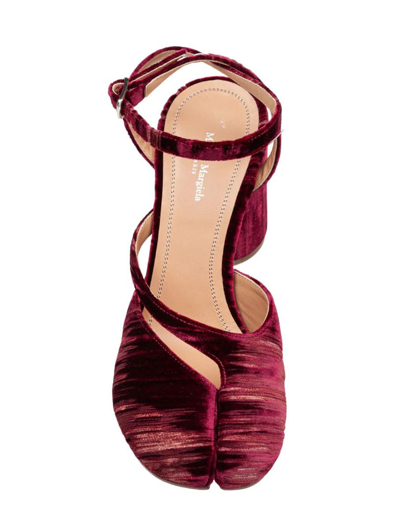 Maison Margiela Chenille Tabi Sandals With Asymmetrical Strap