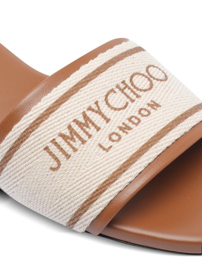 Jimmy Choo Joa Flat Canvas Flat Sandals