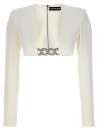 David Koma Top '3D Crystsal Chain And Square Neck'