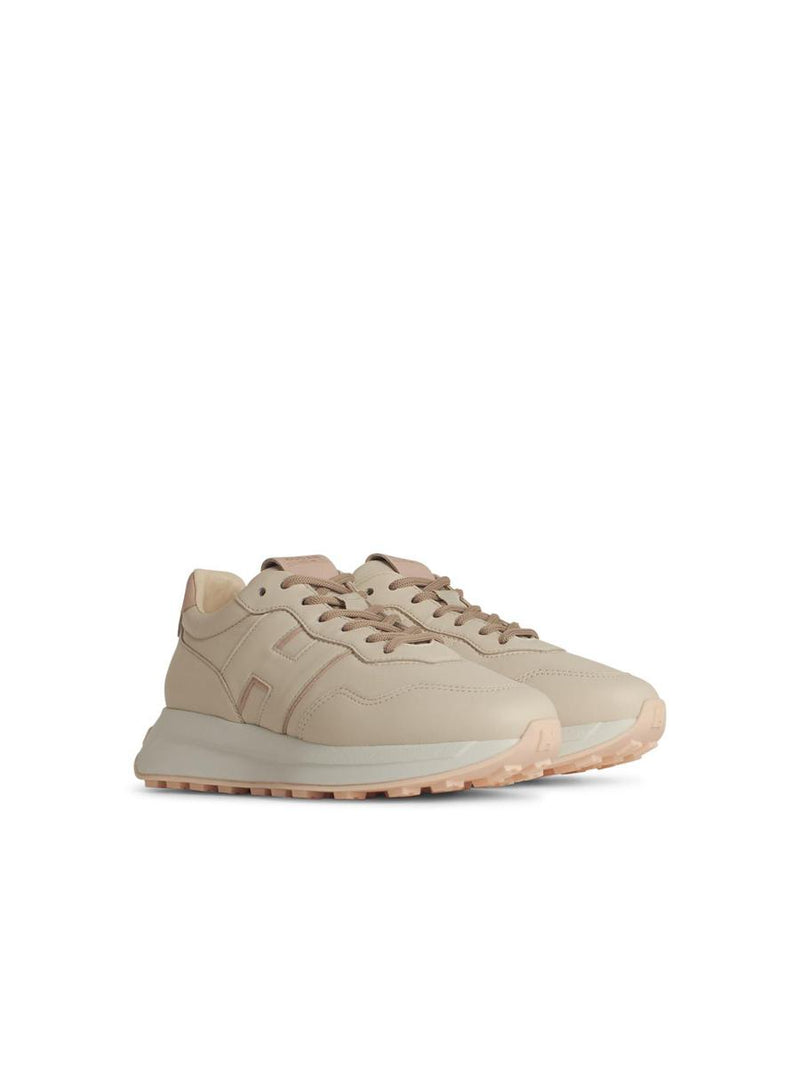 Hogan 'H641' Beige Leather Sneakers