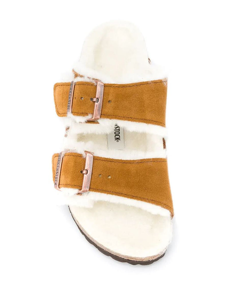 Birkenstock Arizona Shearling And Suede Sandals Shoes