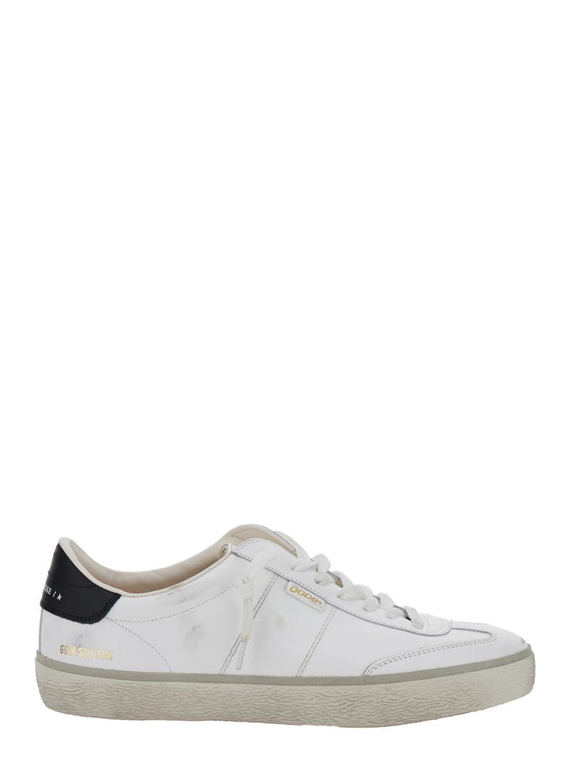 'Soul-Star' White Low Top Sneakers With Logo Patch On The Tongue And Logo Lettering On The Rear In Leather Man