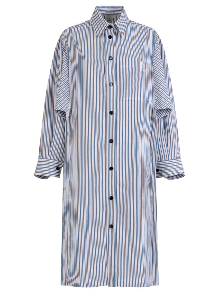 Bottega Veneta Light Cotton Striped Dress Clothing