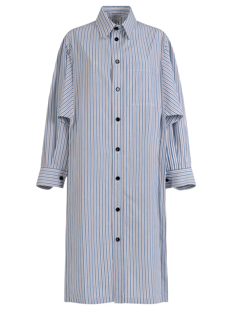 Bottega Veneta Light Cotton Striped Dress Clothing