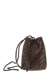 Dragon Diffusion Pompom Double Jump - Bucket Bag With Woven Leather