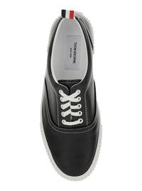 'Heritage' Black Sneakers With Logo Tab On Heel In Leather Man