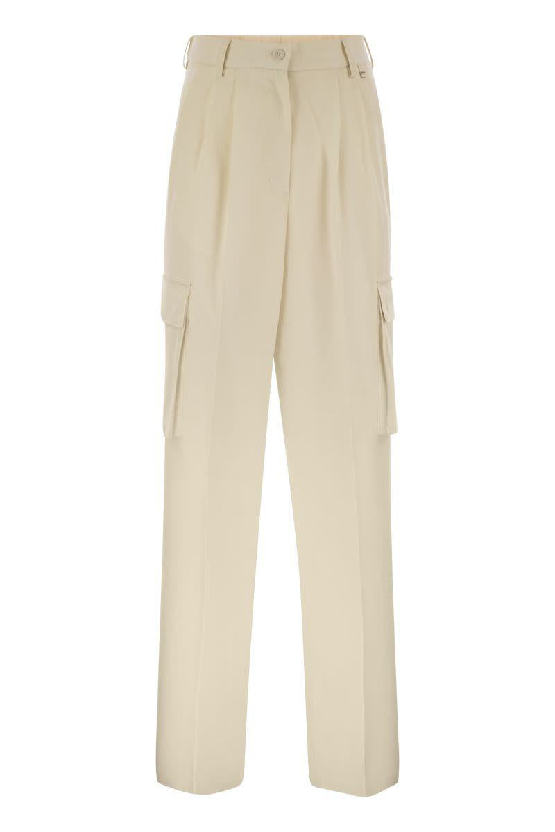 Herno Cargo Trousers In Wool And Viscose Blend